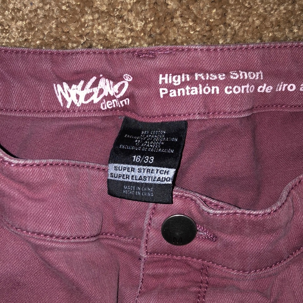 Pink short denim shorts